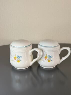 Vintage Marmalade Salt and Pepper Shakers Handled Stoneware Geese Set of 2